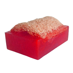 "CHERRY ALMOND" Handmade Moisturizing Luffa Soap 4oz Bar